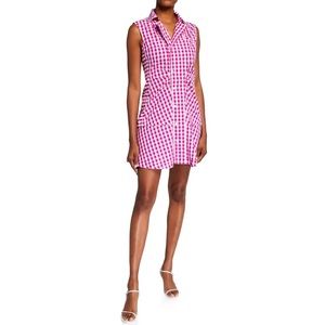 Derek Lam 10 Crosby Satina Sleeveless Gingham Shirt Dress Size 8